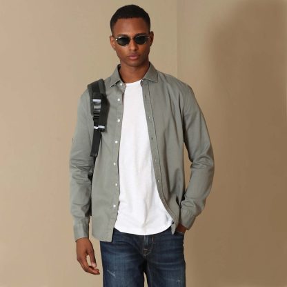 Lufian Chemise En Coton Manches longues Homme